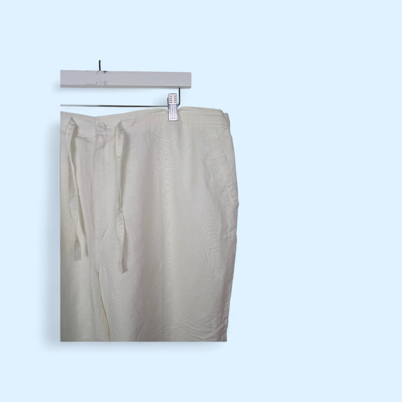 CUBAVERA Men's Off-White Linen/Rayon Drawstring Pants - Size XXL (44-46) - Picture 4 of 9
